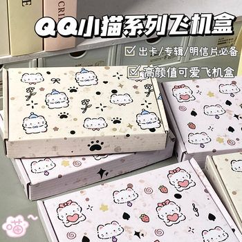 Qq Kitten Airplane Box Cartoon High-Value Card Airplane Box Gift Box Handmade Packaging Express Material Wholesale