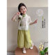 New Chinese-Style Girls' Outfit 2024 New Hanfu Summer Style Popular Lightweight Short-Sleeve Gauze for Older Children
