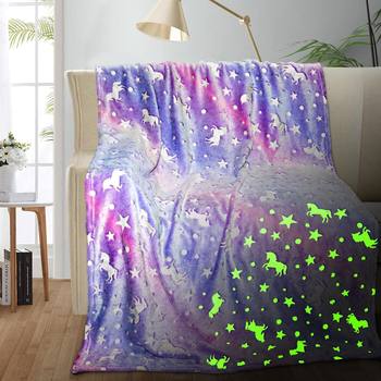 Office Children's Air Conditioning Blanket Ready-Made Blanket Super Soft Flannel Luminous Blanket Kindergarten Nap Blanket
