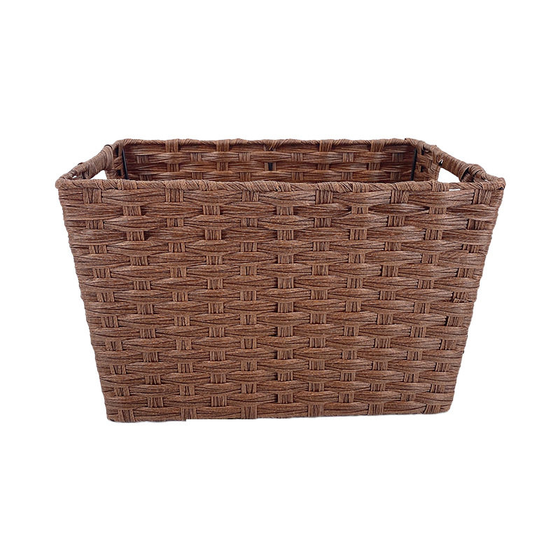 Dirty Clothes Basket Plastic Rattan Cabinet Storage Basket Cloakroom Cabinet Storage Basket Plaid Basket Arrangement Basket Rectangular
