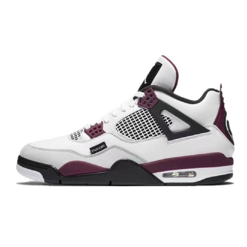 Putian shoes AJ4 black cat Paris Saint-Germain white purple buckle electric mother yellow red cement white blue red white cat Joe 4 men's and women's basketball shoes