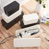 Household plug board mobile phone charger storage organizing box factory office anti-leakage organizing wire box bamboo cover