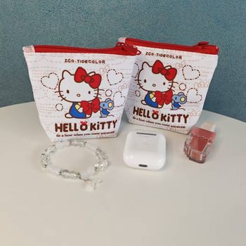 Hellokitty Coin Purse Headphone Bag Lipstick Cosmetics Bag Student Hello Kitty Small Bag Clutch Bag Cosmetic Bag
