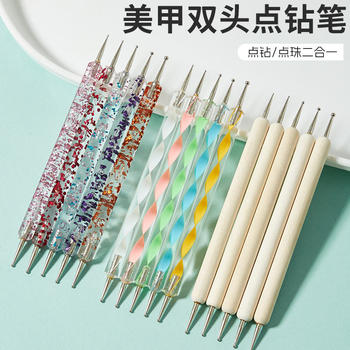 Cross-Border Double-Ended Nail Art Dotting Pen Set of 5, Cross-Border Supply of Dotting Crayons, Spiral Dotting Pens, Dotting Needles