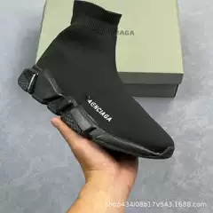 Wholesale Speed Stretch Paris Mid-Top Knitted Socks Sneakers Slip-On Sneakers
