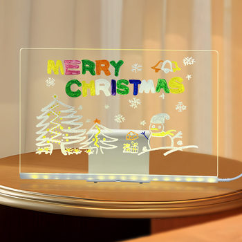Acrylic Transparent Board Whiteboard Plug-In Night Light Holiday Decorative Light USB Light Bedroom Display Kidsren's Drawing Board