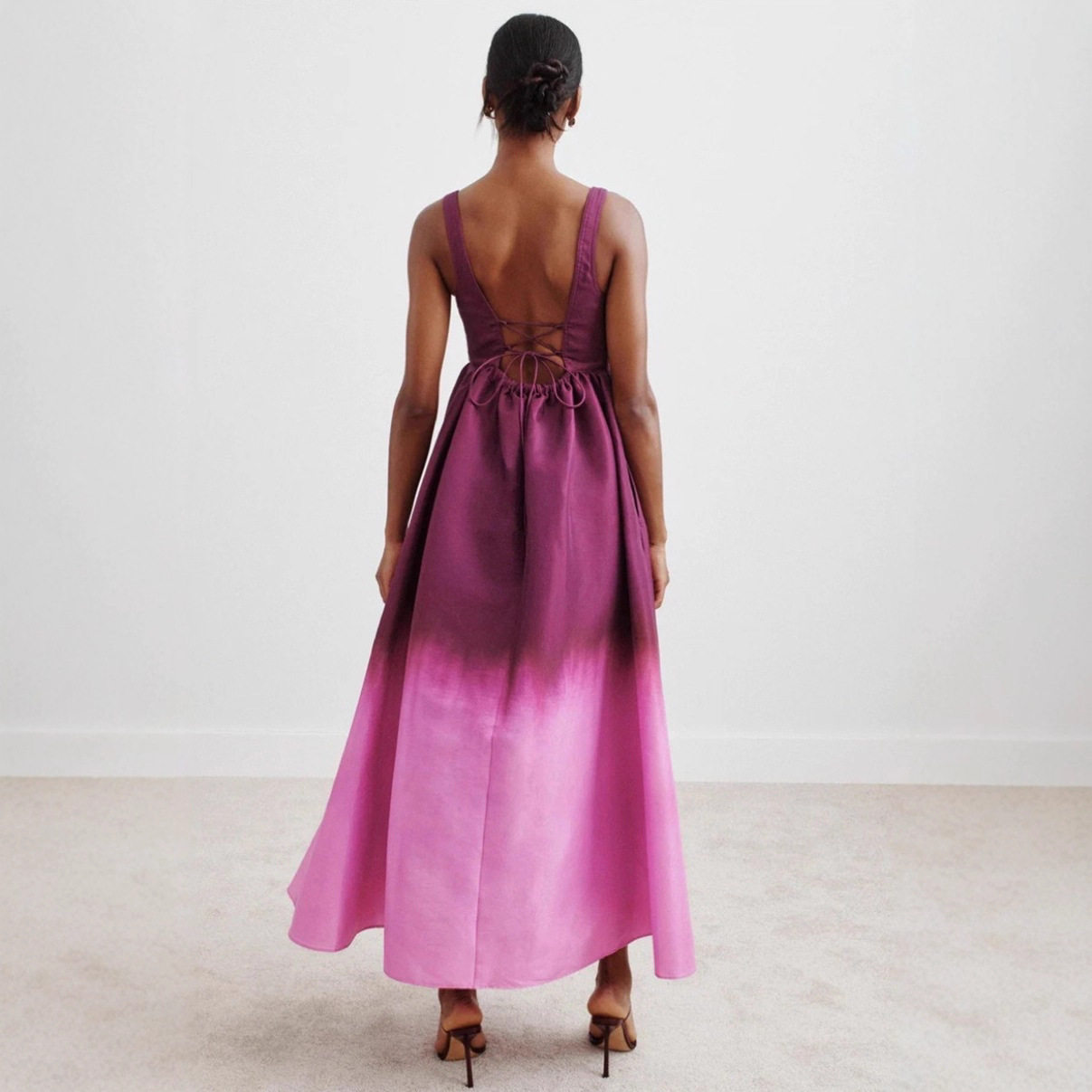 Gradient Sleeveless Backless Dress Sexy Tie Back Design Autumn Fashion for Women Wholesale Available