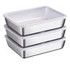 Stainless Steel Towel Plate with Lid Square Plate Tray Japanese-style Square Plate Food Preparation Plate Refrigerator Preservation Box Kitchen Storage Box