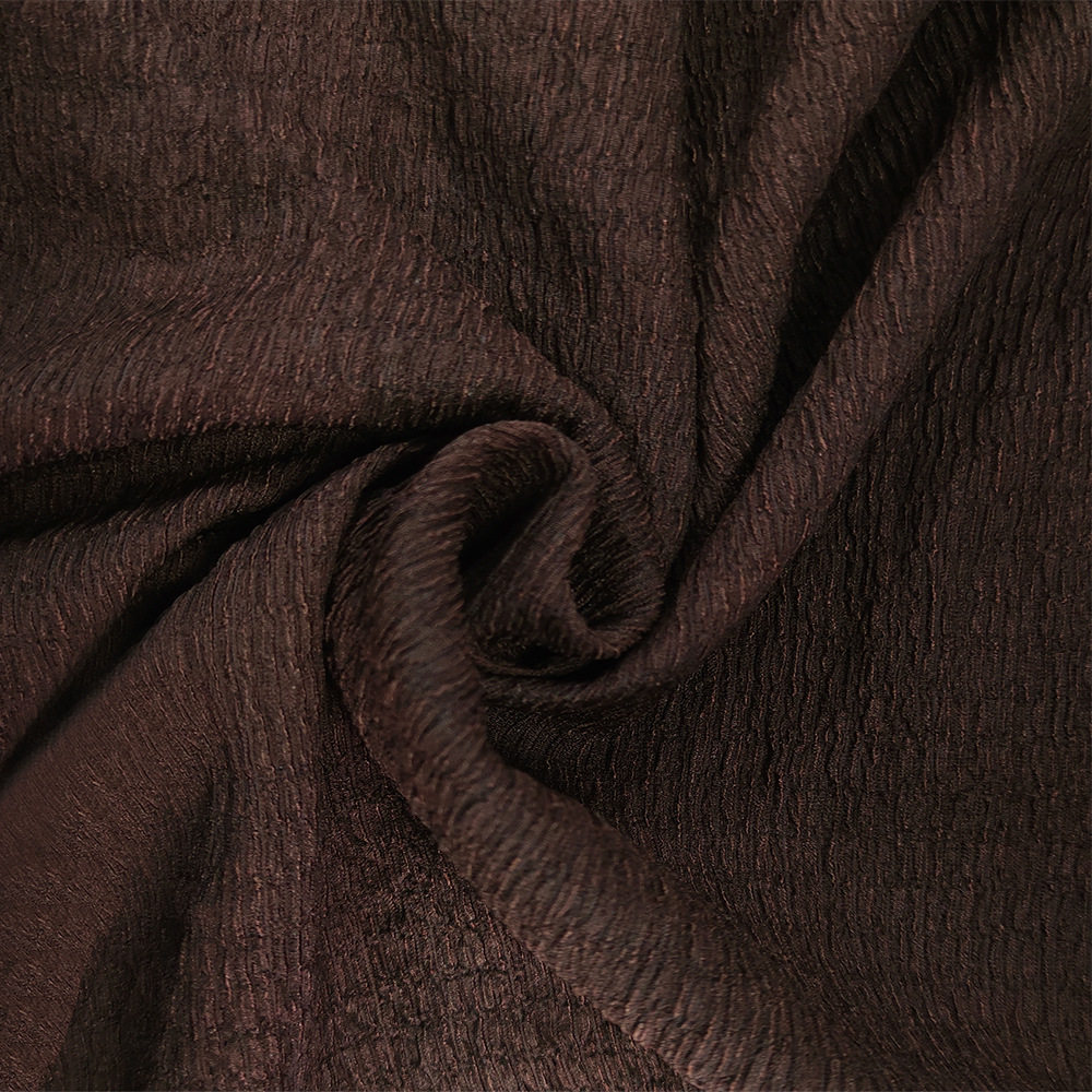Slim Fit Knitted Dress for Women Deep Brown Color Asymmetrical Neckline Metal Ring Detail Side Slit Long Sleeve