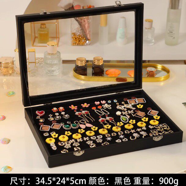 【216穴ボックス】ブラックレザー【大型ジュエリーボックス】