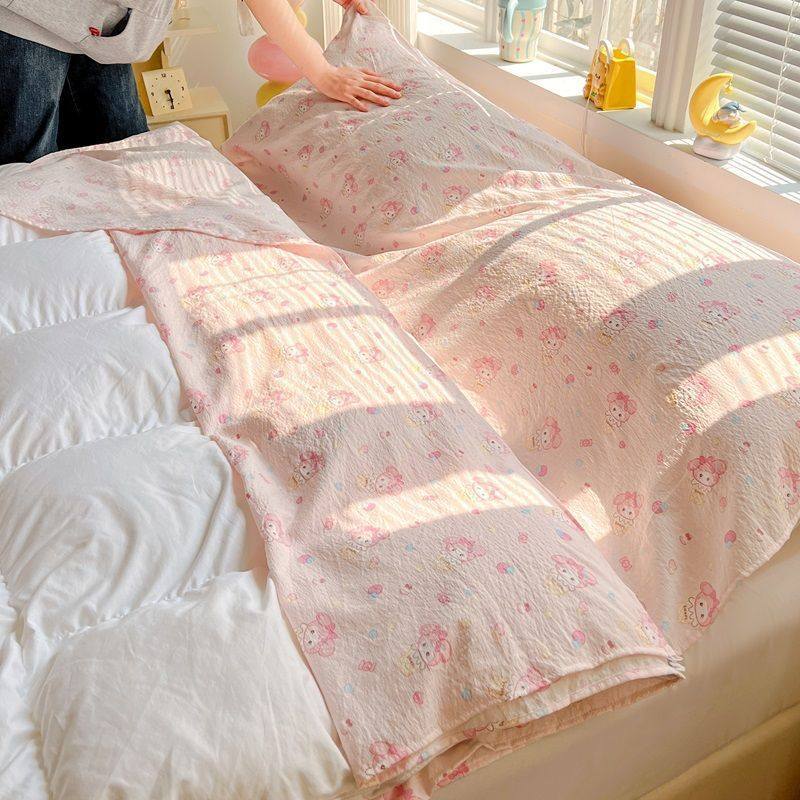 Cloud-Like Soft and Waxy Double-Layer Yarn Hotel Sleeping Bag, Portable Four-Piece Travel Bed Sheetss and Quilt Cover, Three-Piece Travel Set