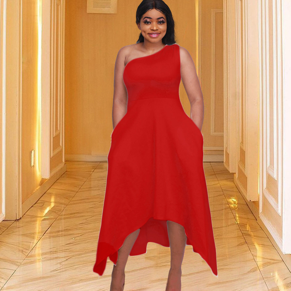Plus Size Solid Color Elegant Bow Tie Party Dress Chic Commuter Style Perfect for Formal Occasions Wholesale Available