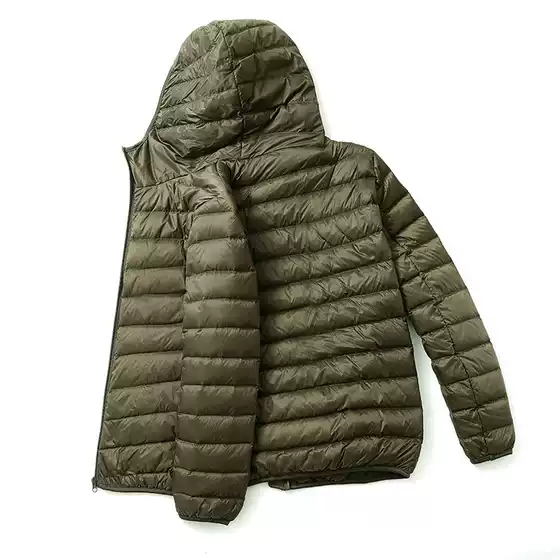 Light Feather Cotton-padded Jacket Men's Short 2023 Winter Light plus size Vertical Collar Hooded Men's Coat