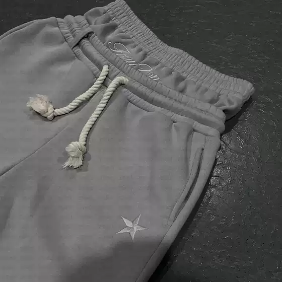 2025 New Autumn and Winter Heavy European and American Style Double Waistband Fashion Unisex Loose Drawstring Pants Embroidered Sweatpants Wholesale