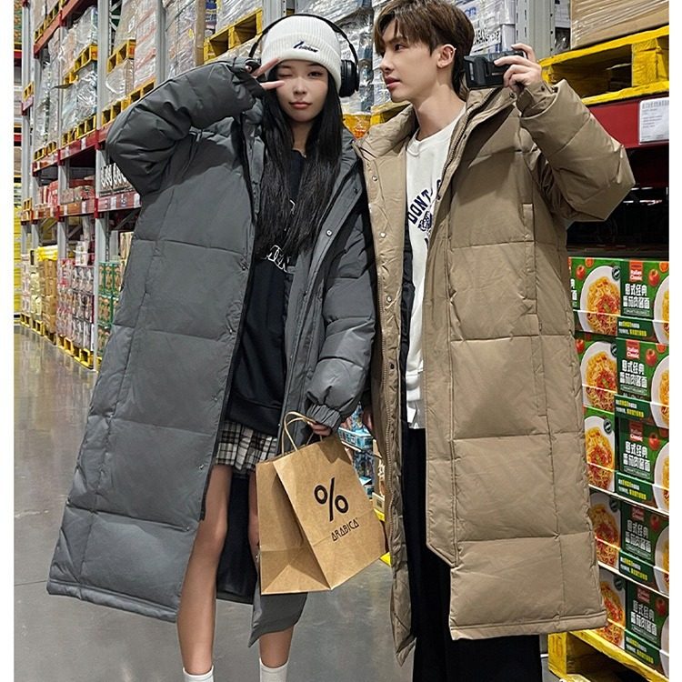 2025 New Style down Jacket for Men and Women, Winter Couple's Long Thick Loose Casual Over-The-Knee Warm Coat for Men