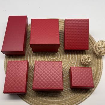 Popular Red Diamond Pattern Necklace Ring Earrings Bracelet Packaging Box Gift Box Jewelry Box Jewelry Box Watch Box