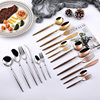 Cross-border 304 Stainless Steel Fruit Knife, Fork and Spoon Three-piece Hotel Ballet Hammer Handle Steak Knife Dessert Spoon Tableware