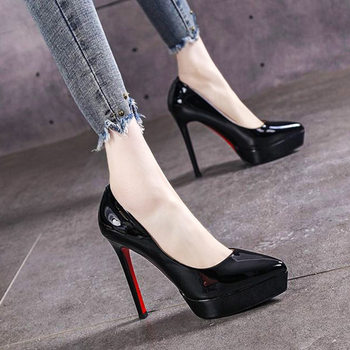 Spring and Autumn 12cm High Heels Stiletto Heel Platform Shoes Women's Patent Leather Women's Shoes 2023 New Spring and Autumn Single-layer Shoes Women's Shoes