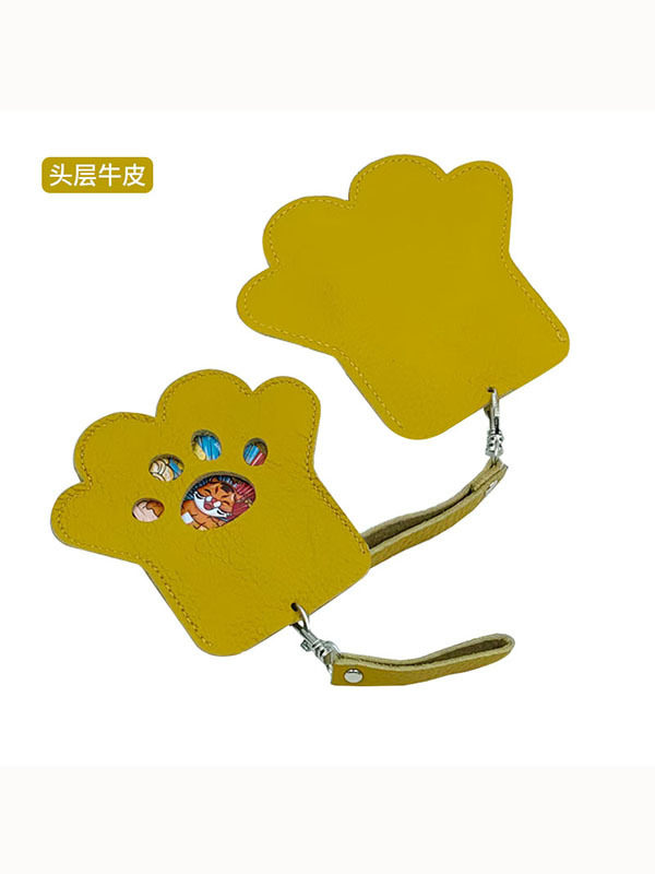 Cross-border 2024 New Cartoon Cat's Claw Cowhide Card Case Card Case Large Capacity Genuine Leather Certificate Bag Student Meal Card Case