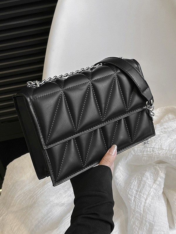 fashion temperament rhombus single shoulder crossbody bag small fragrance style work commuter bag portable small square bag