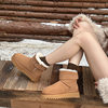 Guangzhou Thick-Soled Velcro Snow Boots for Women, Height-Increasing Warm Platform Chelsea Boots with Washboard Soles, Short Boots