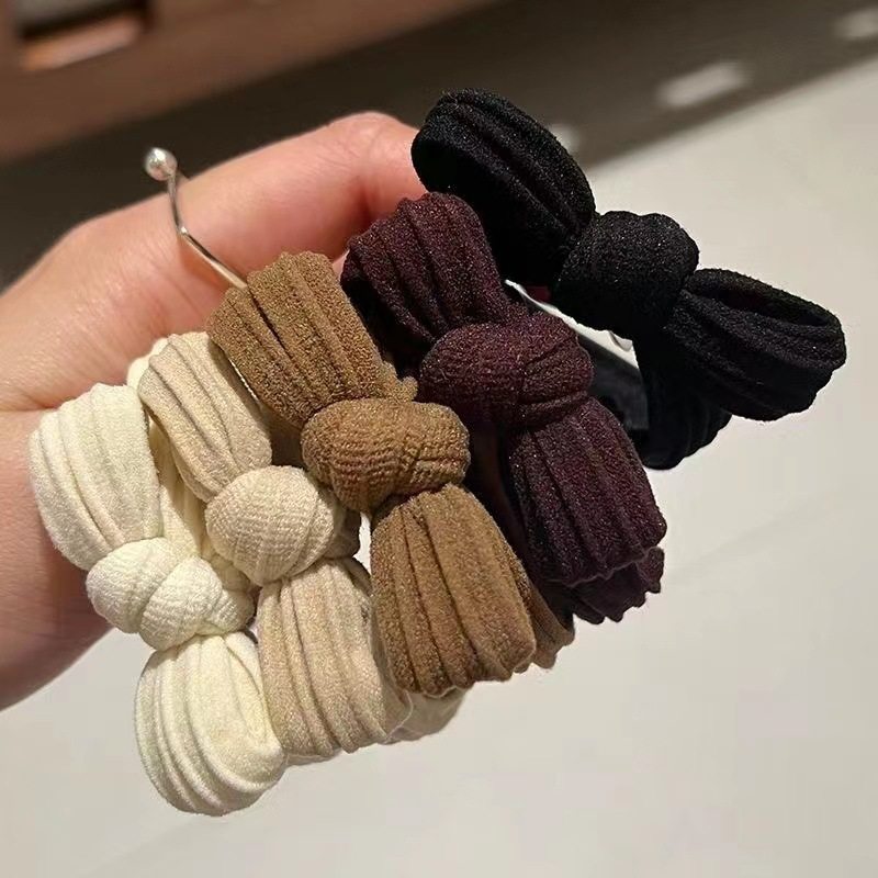 Bear Head Rope High Elastic Rubber Tendon Women's Hair Rope Thickened Thick Hair Ring High Pony Tail Ball Headwear Rubber