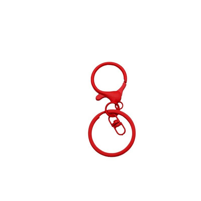 Factory wholesale paint keychain spray paint color lobster buckle three-piece set doll hanging buckle keychain three-piece set