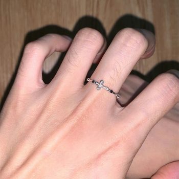 Rising Sun Cross Ring with Diamond Opening High-end Sense Design Niche Light Luxury Ins Style Ring Food Finger Ring