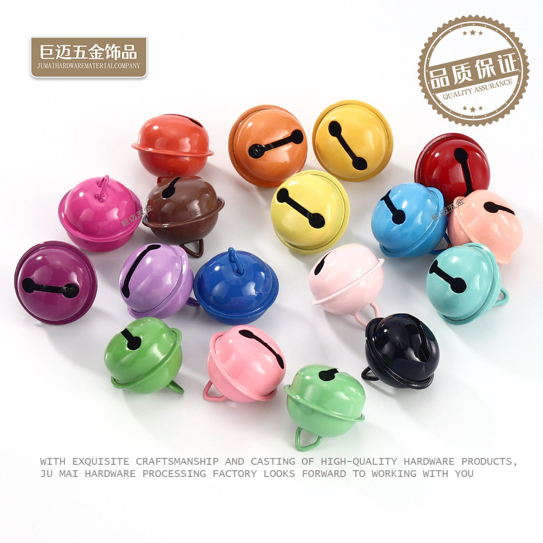 22mm Color Small Bell Accessories Keychain Candy Color Metal Paint Bell Christmas Tree Decoration Pet