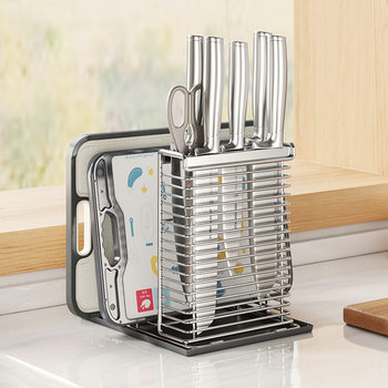 304 stainless steel kitchen knife rack storage rack chopsticks cage knife storage rack cutting board rack Integrated Rack table knife holder