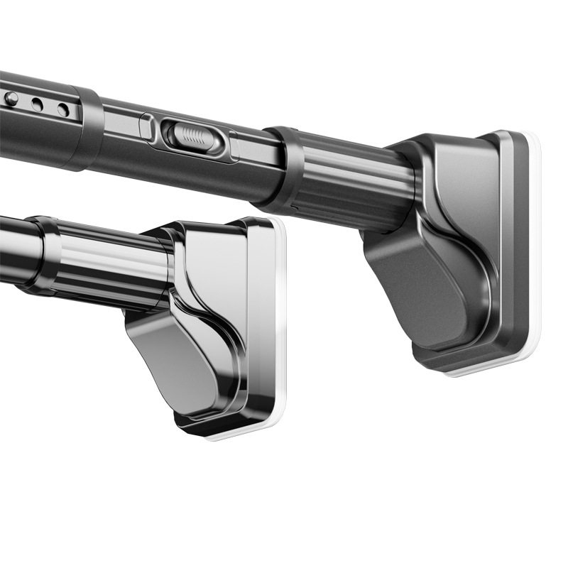 ♔ One-Touch Stretchable No-Drill Telescopic Clothes Drying Rod, Adjustable Stainless Steel Clothes Drying Rod, Household Wardrobe Telescopic Rod Support