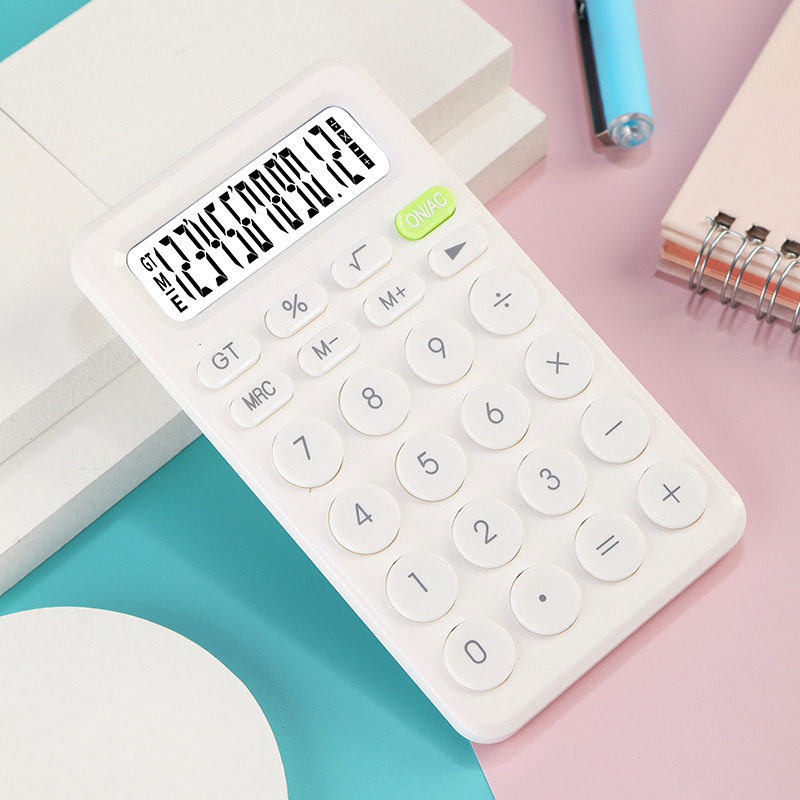 马卡龙彩色便携计算器办公专用计算机学生可爱计算器财务专用