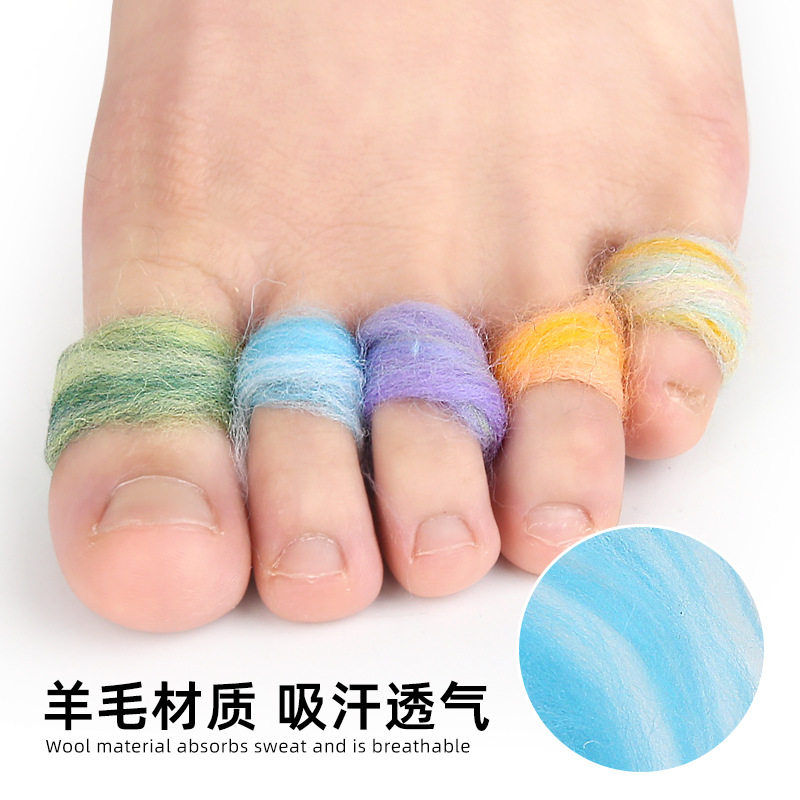 Camouflage Wool Toe Separator, Soft Anti-Chafing Toe Clip, DIY Wool Strip Cross-Border Anti-Chafing