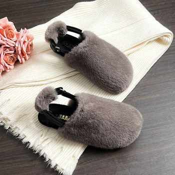 Korean version of Mao Mao slippers women's autumn and winter wear thick-soled net red bean shoes fleece-lined cotton shoes plus size women's slippers 41-43