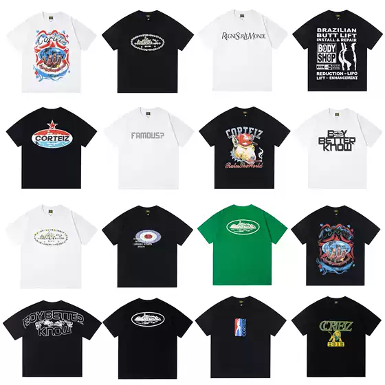 Cross-Border Trendy Brand Corteiz Alcatraz Series Printed Short-Sleeved Men's and Women's T-Shirts Casual Loose Export One Piece Wholesale