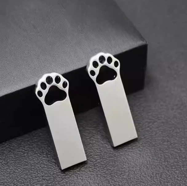 Cute metal cat claw u disk 64g large capacity mobile phone computer dual-use office student cartoon USB creative waterproof