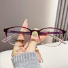 Ultra-light TR90 small fresh student myopia glasses frame new retro gradient fuchsia full small face glasses frame