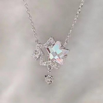 Shining Gemini Magic star necklace 2023 new light luxury niche high-grade clavicle chain summer Women