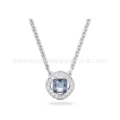 Blue square diamond necklace
