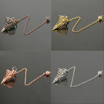Metal Pendulum Spiral Cone Necklace Ornaments Antique Copper Gravity Concentration Pendant Creative Jewelry Wholesale