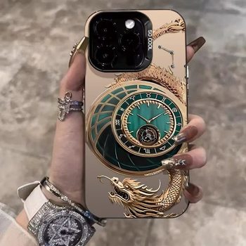 Golden Dragon Dial Is Suitable for Apple 15Promax Phone Case Iphone16Pro High-End 17Pro Cool New Model 14