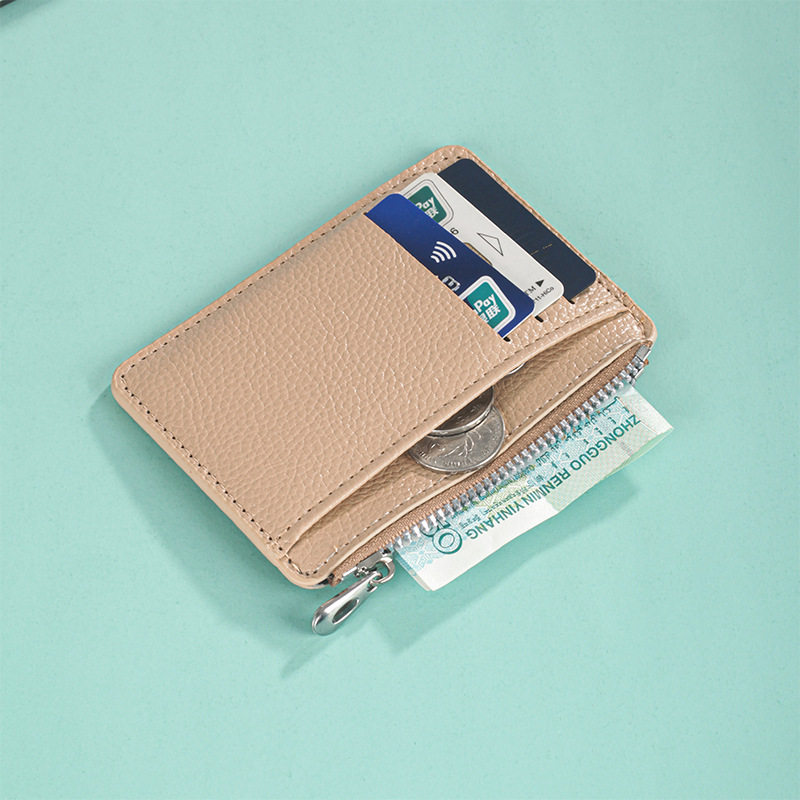Cross-Border Hot Selling 2025 New Casual Card Holder Zipper Multi-Card Slot Coin Purse Multi-Functional Pebbled Card Holder Wholesale