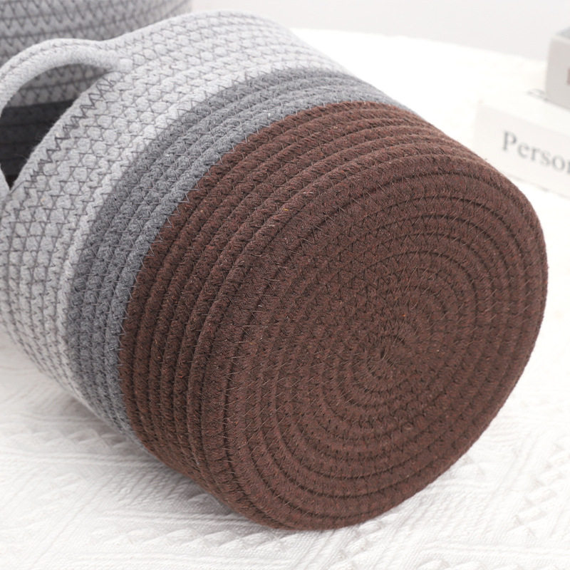 New Storage Basket Cotton Thread Basket Woven Basket Rattan Round Internet Celebrity Storage Basket Large Wholesale Storage Basket Storage Basket