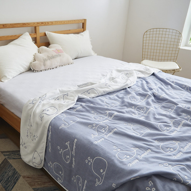 Class A six-layer yarn towel quilt sofa cover blanket breathable cotton blanket bed cover dormitory cotton gauze thickened bed sheet