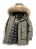 Extremely cold thickened cap design with removable raccoon fur collar high efficiency cold long down jacket.