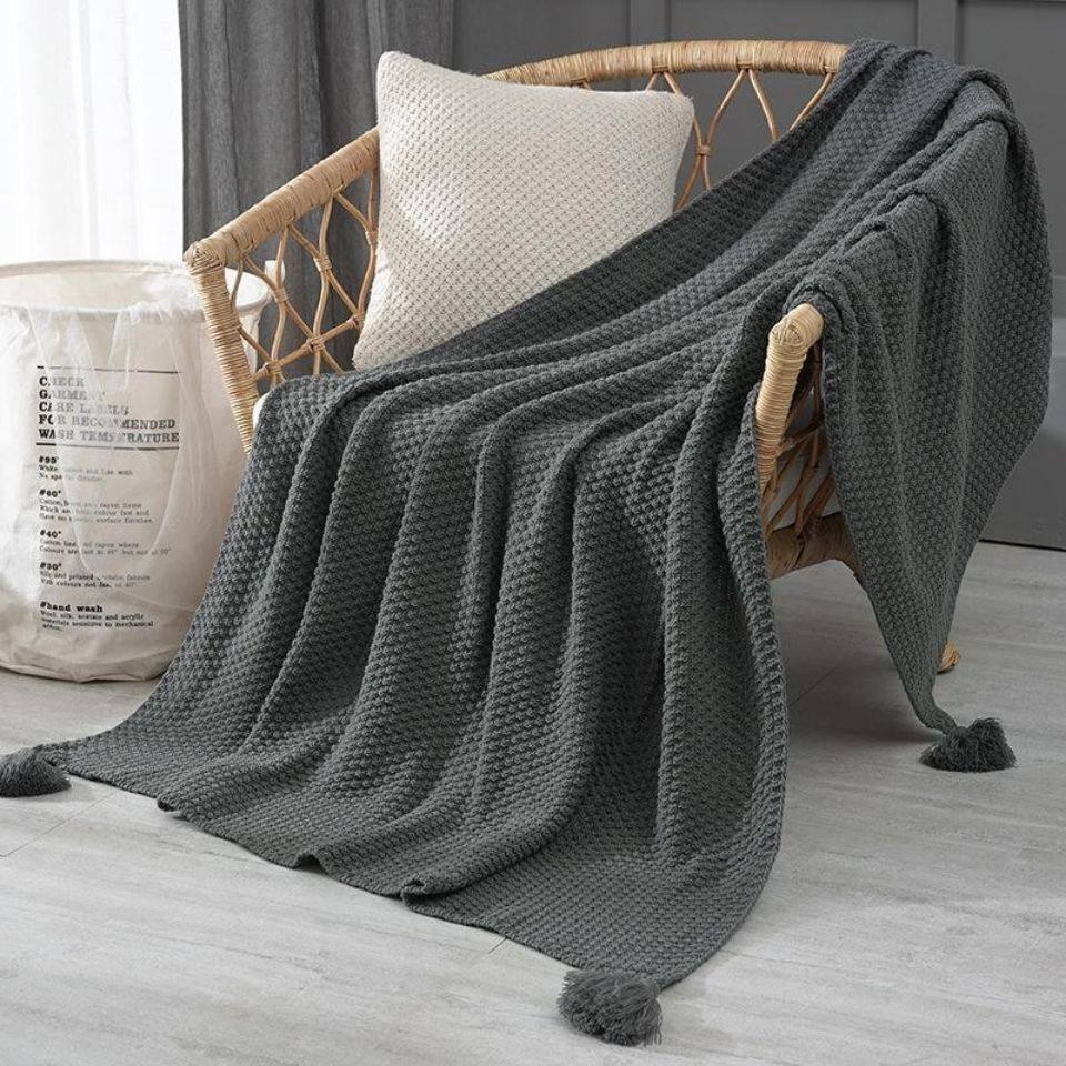 ✅ Manyuejia Scandinavian Ins Knitted Blanket Sofa Blanket Dustproof Sofa Cover Nap Blanket Air Conditioning Blanket Bedside Blanket