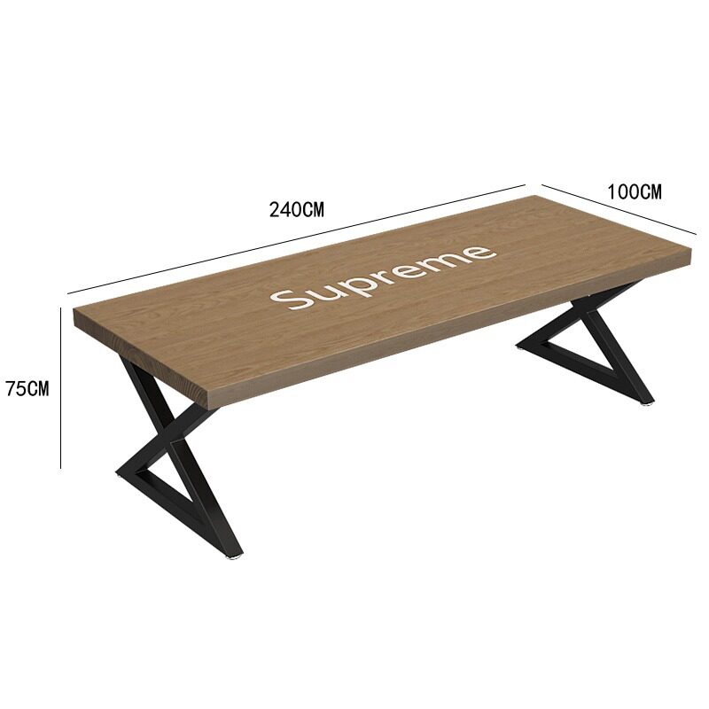 工业风实木餐桌简约咖啡厅奶茶店桌椅组合酒吧办公室会议桌长条桌