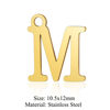 5 PCs/Pack Letter Titanium Steel Letter Pendant 26 Golden Capital English Letter diy Stainless Steel Jewelry Accessories