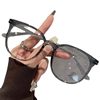 3028 glasses women can be equipped with myopia degree cold tea pigment color artifact large frame face small eyes square round face frame