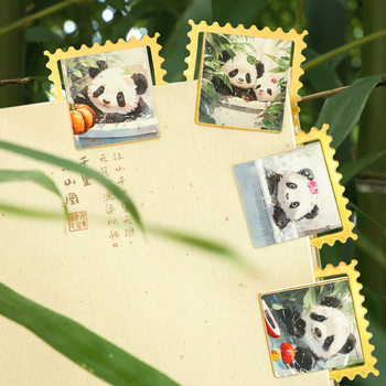 Zoo souvenir cross-border Amazon giant panda metal bookmark suit color creative book holder creative hot sale